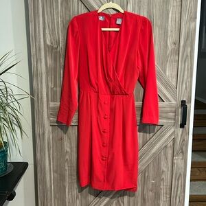 Vintage Liz Claiborne Red Dress
